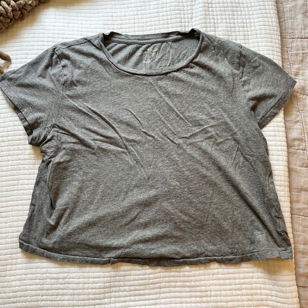 Universal Thread Shrunken Short Sleeve T-Shirt, Size XL, Gray